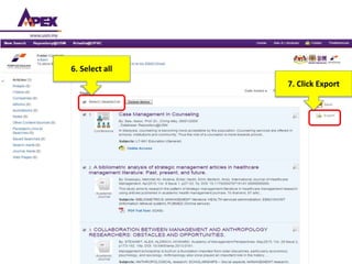 noaa/HAH
6. Select all
7. Click Export
 