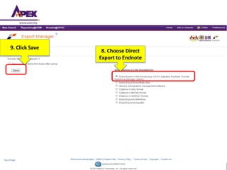 noaa/HAH
9. Click Save
8. Choose Direct
Export to Endnote
 