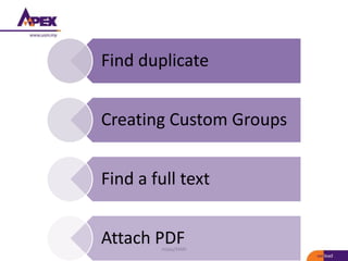 noaa/HAH
Find duplicate
Creating Custom Groups
Find a full text
Attach PDF
 