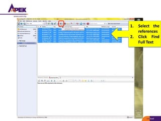 noaa/HAH
1. Select the
references
2. Click Find
Full Text
 