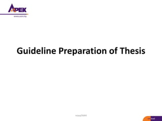 Guideline Preparation of Thesis
noaa/HAH
 