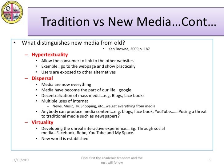 New Media and Traditional Media