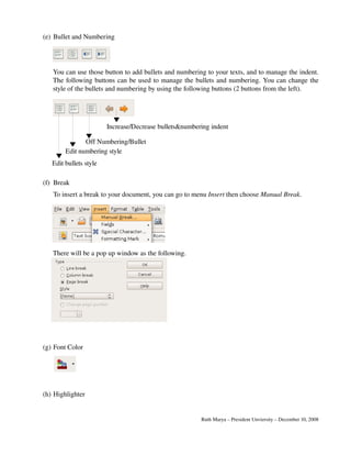 OpenOffice.Org Writer Tutorial
