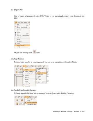 OpenOffice.Org Writer Tutorial