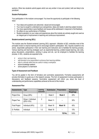 Sample Landscape Module Constructed Landscape - Module outline | PDF