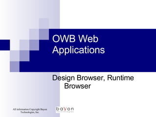 OWB Web Applications Design Browser, Runtime Browser 