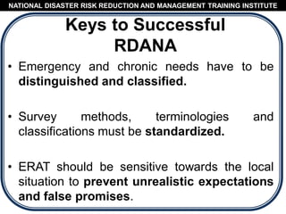 Rapid Damage and Needs Analysis on DRR Management | PDF