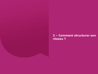 2 – Comment structurer son
réseau ?
 