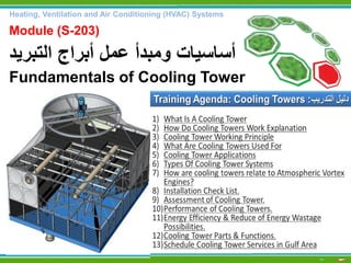 Module (S-203)
‫أساسيات‬‫ومبدأ‬‫عمل‬‫أبراج‬‫التبري‬‫د‬
Fundamentals of Cooling Tower
Heating, Ventilation and Air Conditioning (HVAC) Systems
 