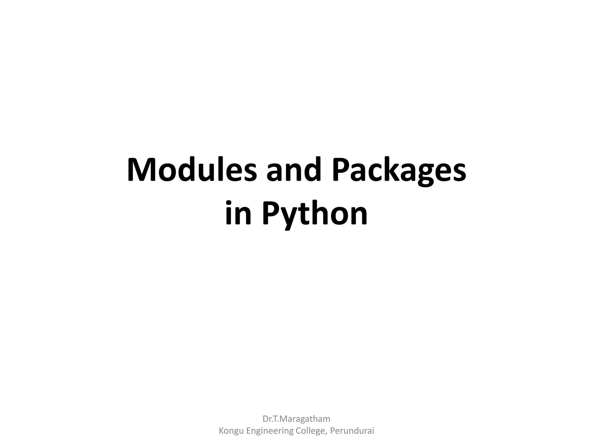 Modules and packages in python | PPT