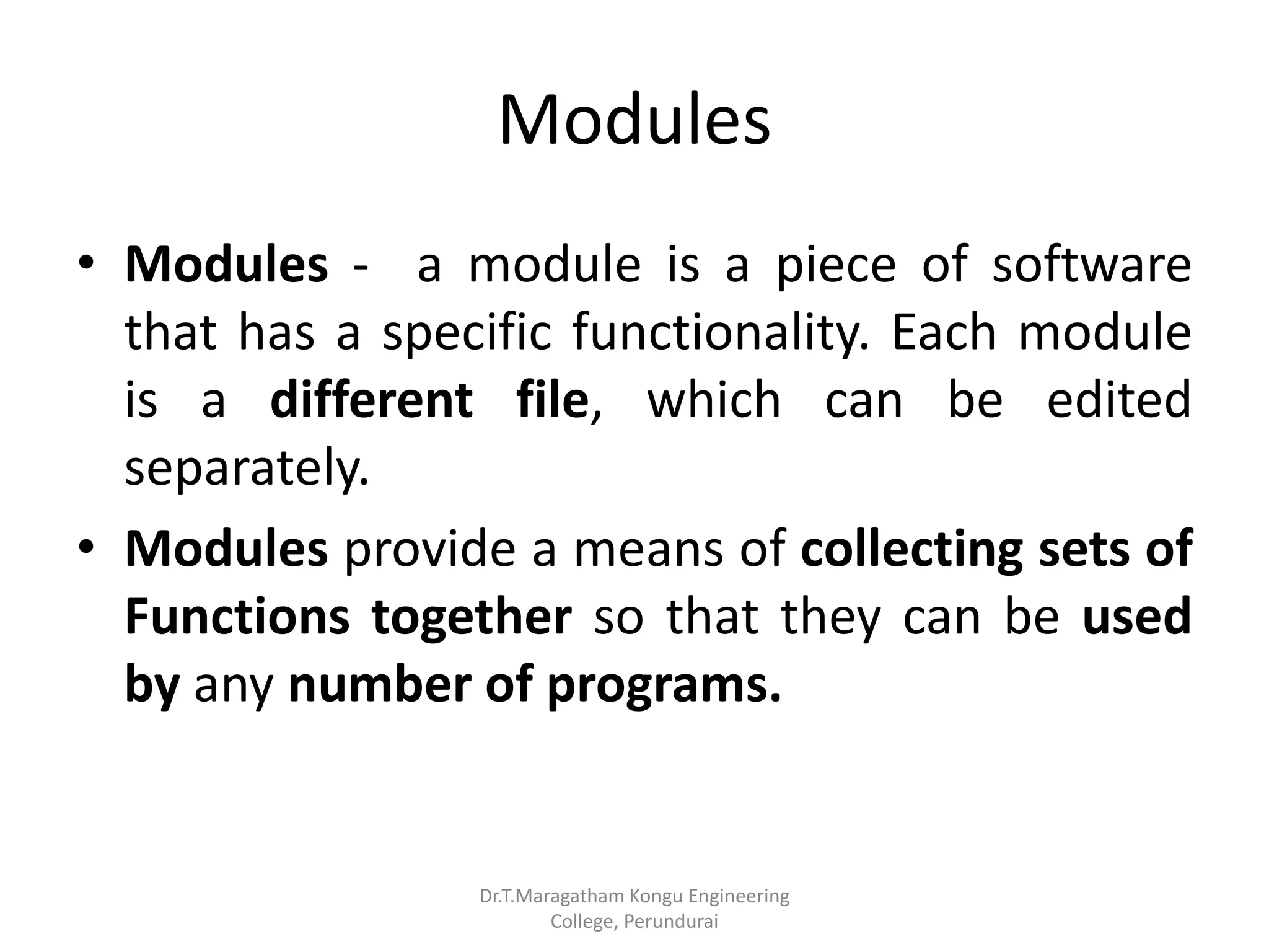 Modules and packages in python | PPSX