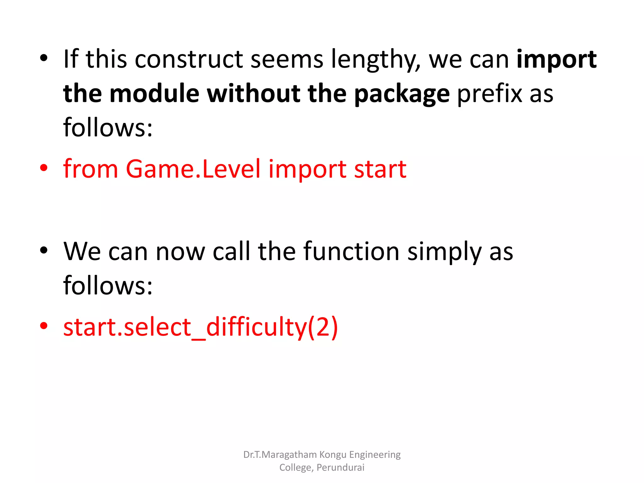 Modules and packages in python | PPSX