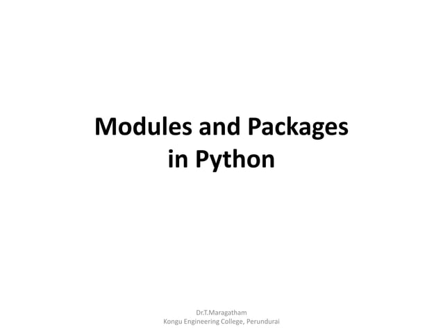 Modules and packages in python | PPT