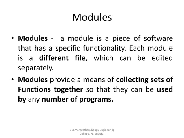Modules and packages in python | PPSX
