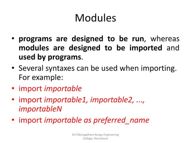 Modules and packages in python | PPSX