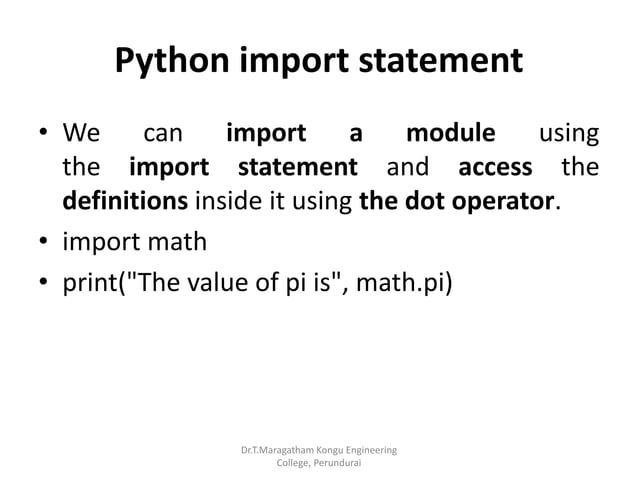 Modules and packages in python | PPSX