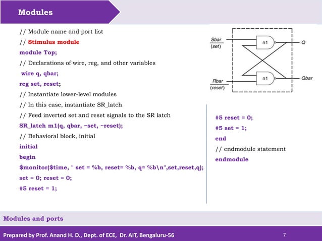 Modules and ports in Verilog HDL | PPTX | Programming Languages | Computing