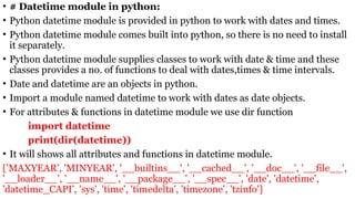 Comprehensive Guide to Python Modules and Built-in Libraries | PPTX