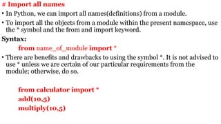 Comprehensive Guide to Python Modules and Built-in Libraries | PPTX
