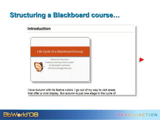 Structuring a Blackboard course… 