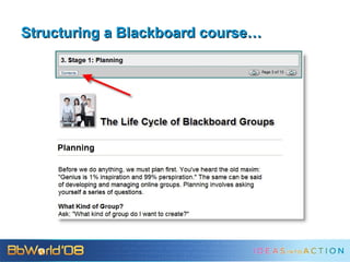 Structuring a Blackboard course… 