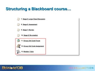 Structuring a Blackboard course… 