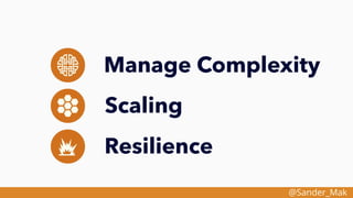 @Sander_Mak
Manage Complexity
Scaling
Resilience
 