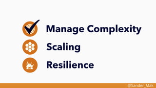 @Sander_Mak
Manage Complexity
Scaling
Resilience
 