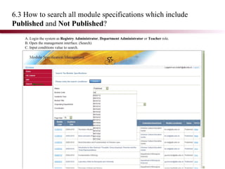 Module Specification Management | PPT
