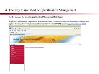 Module Specification Management | PPT