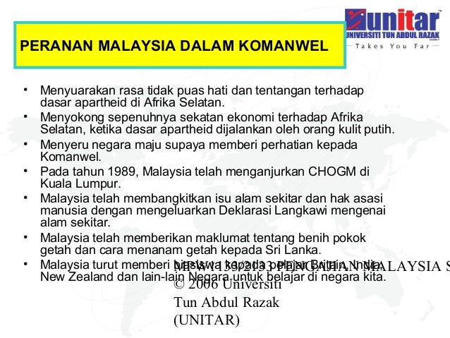 Peranan Malaysia Dalam Komanwel - slaekxred