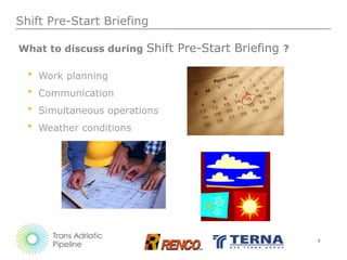 Pre Start Work Topics Shift Pre-Start Briefing & Tool Box Talk | PPTX