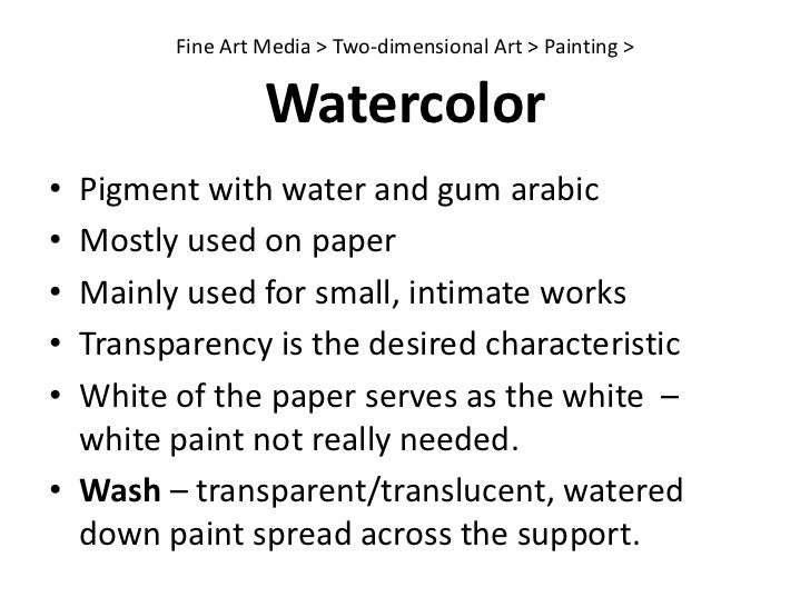 TwoDimensional Fine Art Media