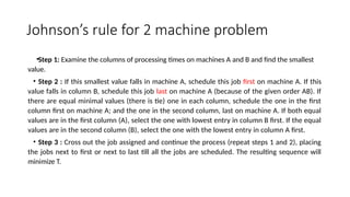 Sequencing and shedulding problems for Operations management | PPTX