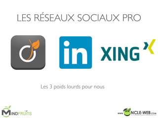 LES RÉSEAUX SOCIAUX PRO
Les 3 poids lourds pour nous
 