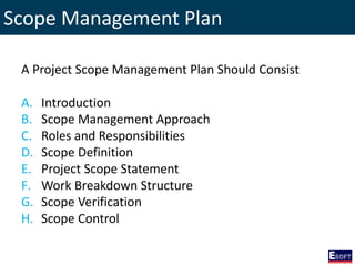Scope Management Approach Examples DISE - Introduction to Project Management | PPSX