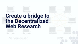 Create a bridge to
the Decentralized
Web Research
 