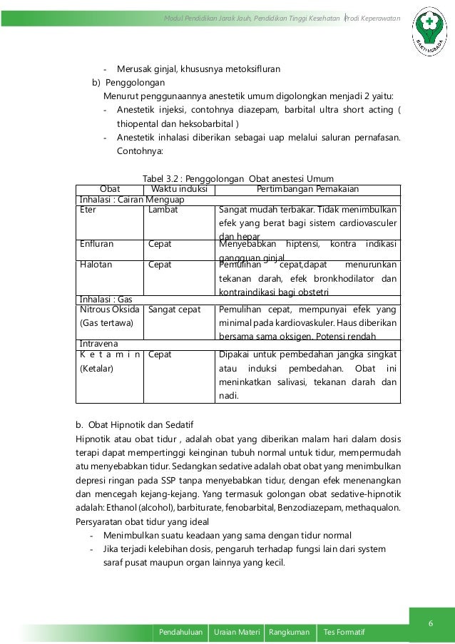 Penggolongan Obat : Susunan Syaraf Pusat dan Otonom serta 