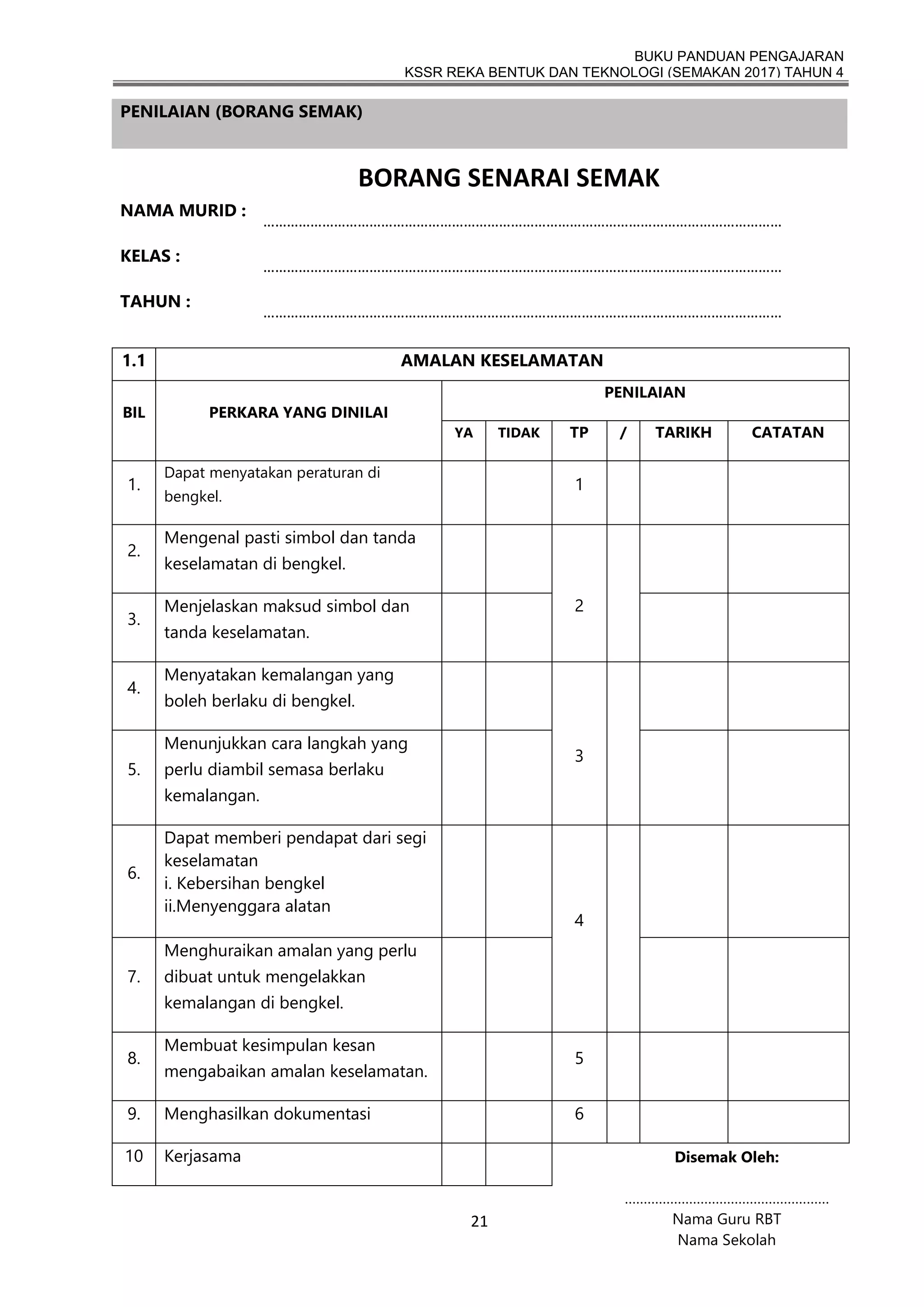 Alatan Rbt Buku Panduan Pengajaran RBT Tahun 4 Semakan 2017 | PDF