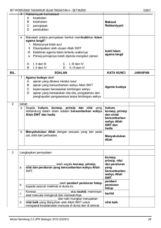 Modul intervensi k1 ting 4 murid Modul intervensi k1 ting 4 murid
