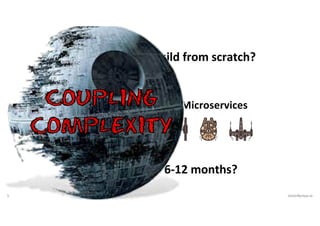 5 VictorRentea.ro
What's faster to build from scratch?
One Monolith or 3 Microservices
... to release in 6-12 months?
 