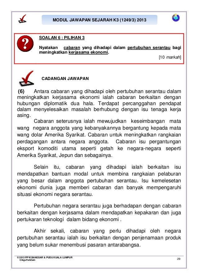 Modul jawapan sejarah k3 2013 hubungan serantau t5 b9 Modul jawapan sejarah k3 2013 hubungan serantau t5 b9