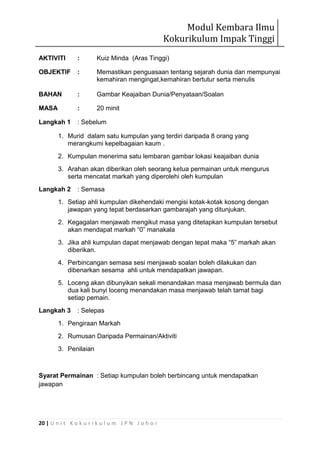 Modul Kembara Ilmu Kokurikulum Impak Tinggi
