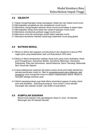 Modul Kembara Ilmu Kokurikulum Impak Tinggi
