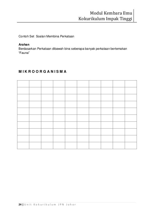 Modul Kembara Ilmu Kokurikulum Impak Tinggi