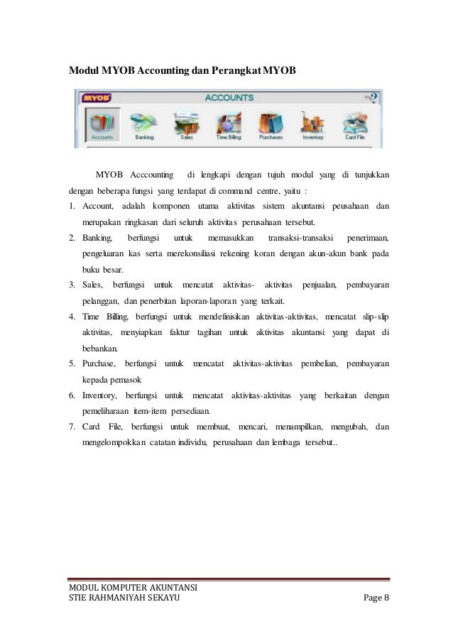 Modul Komputer Akuntansi STIE Rahmaniyah Modul Komputer Akuntansi STIE Rahmaniyah