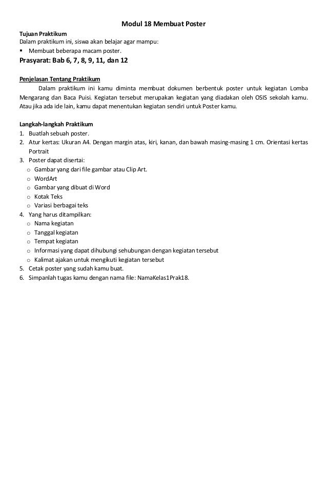 Kegiatan Mendesain Poster Menggunakan Komputer Disebut Sebagai Teknik Contoh Poster