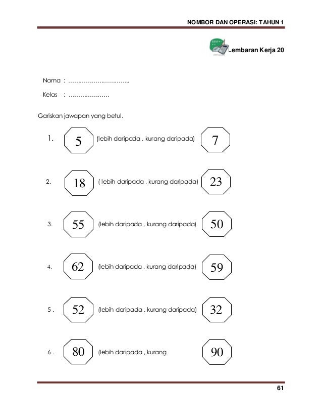 Modul matematik tahun 1