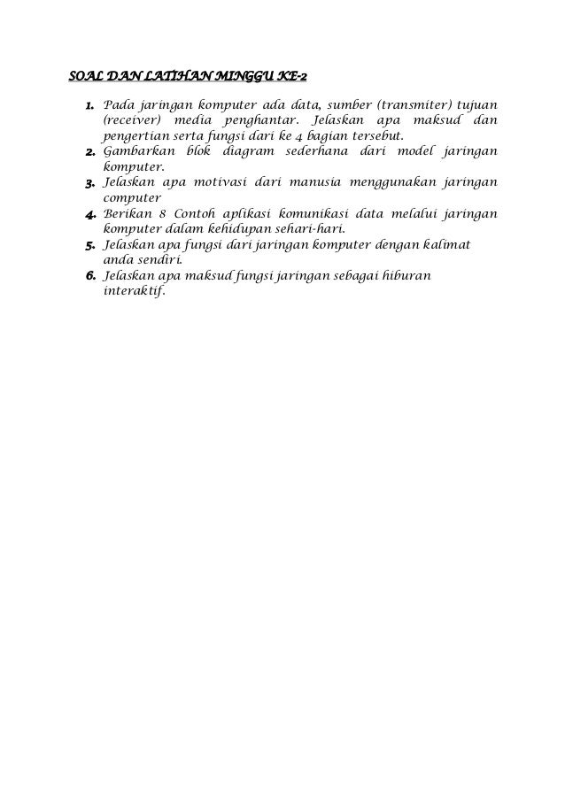 Model Komunikasi Data Modul kuliah jaringan komputer