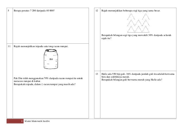 Modul latihan matematik upsr peratus